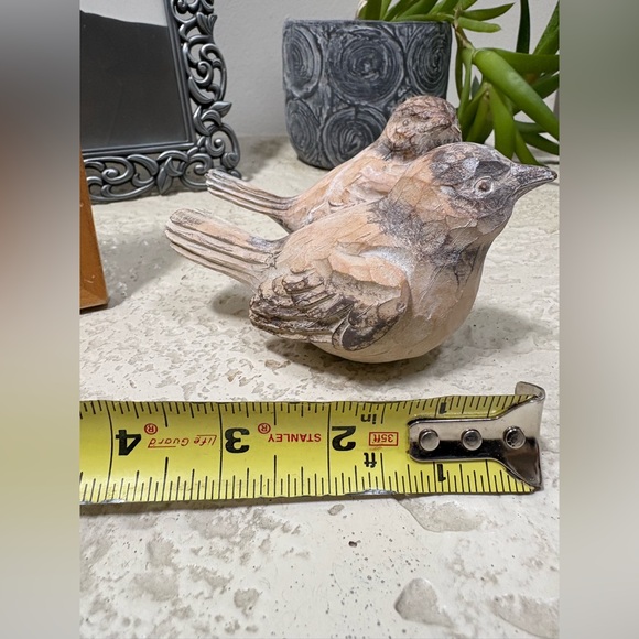 Wooden Carved Paired Birds Studio 66 - Picture 7 of 7